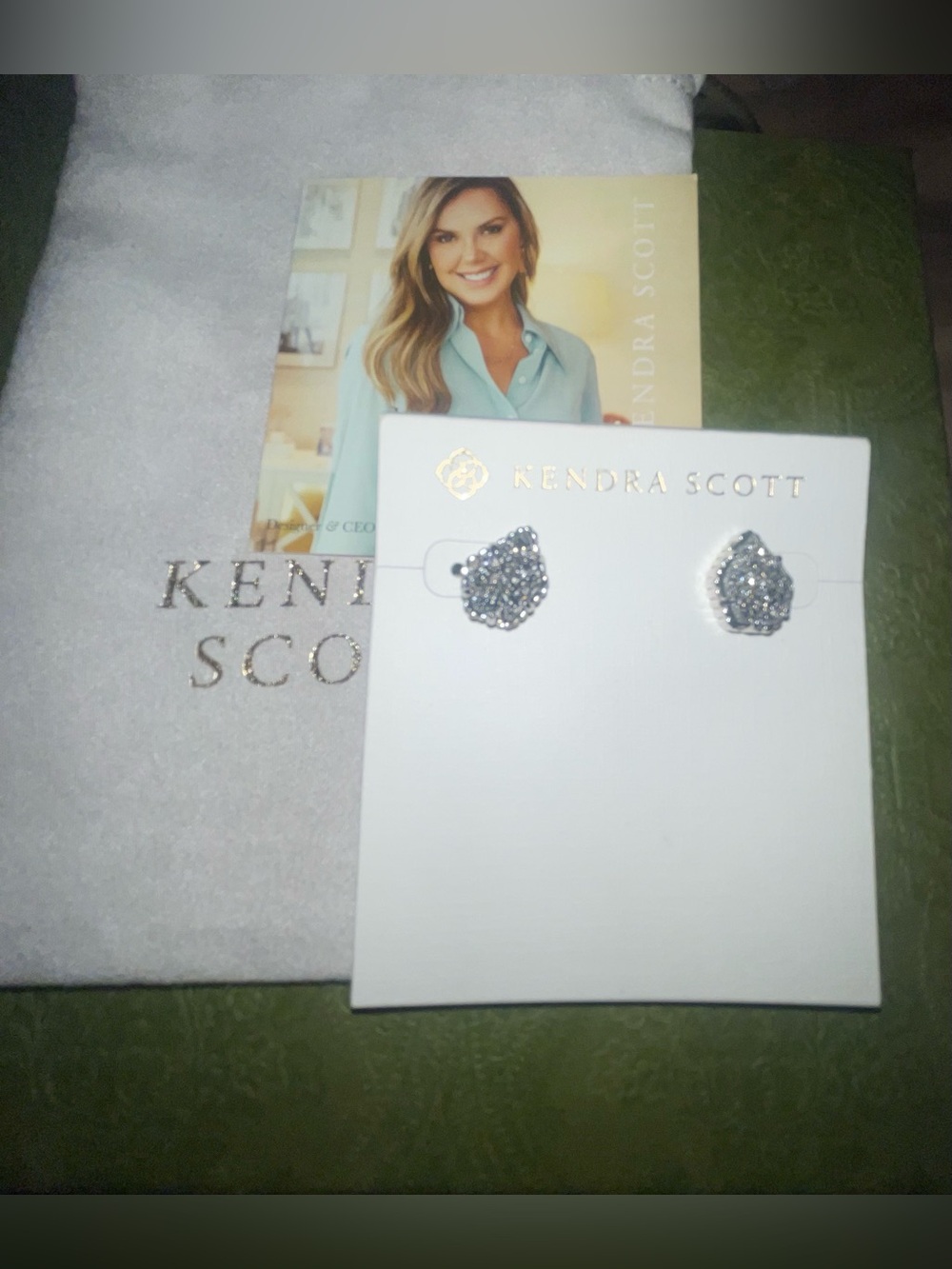 Kendra Scott Silver Druzy Cluster Stud Earrings - Sparkling Silver